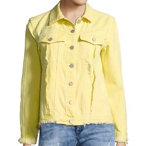 Blank NYC milky way yellow denim jacket size XS